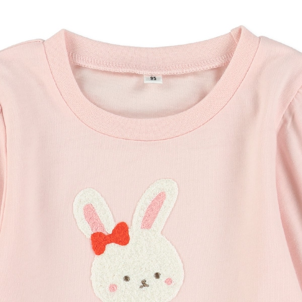 くま・うさぎ編みモチーフ半袖Tシャツ