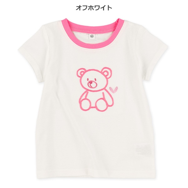 チェーンステッチ刺繍半袖Tシャツ