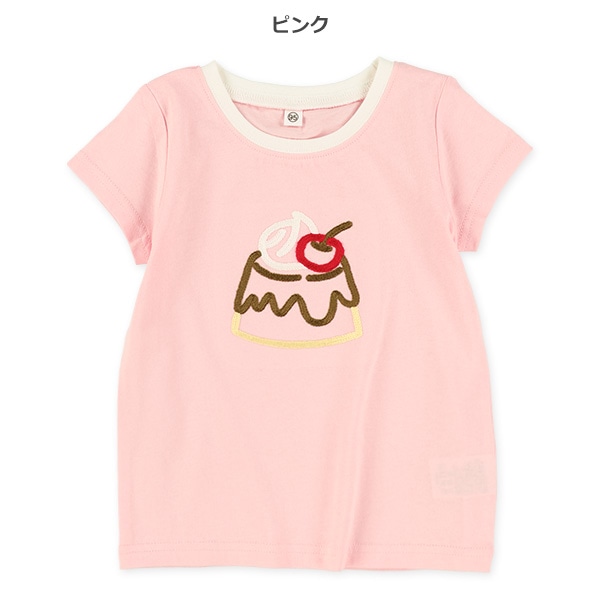 チェーンステッチ刺繍半袖Tシャツ