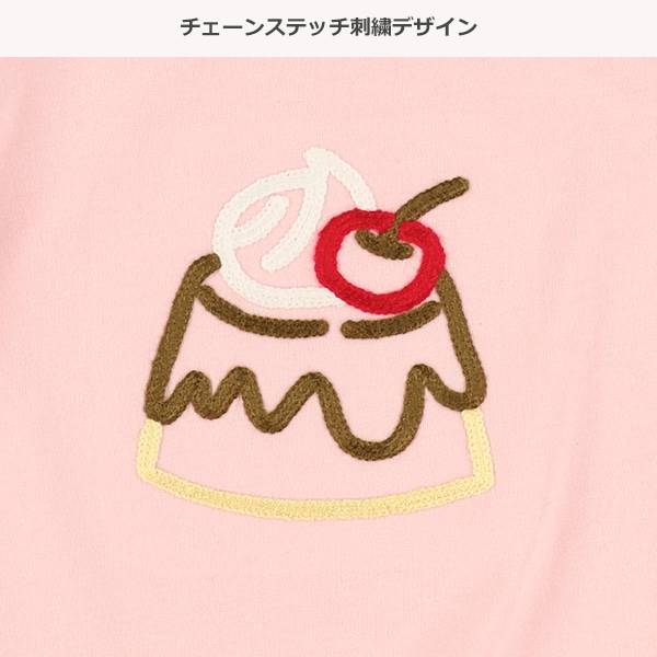 チェーンステッチ刺繍半袖Tシャツ