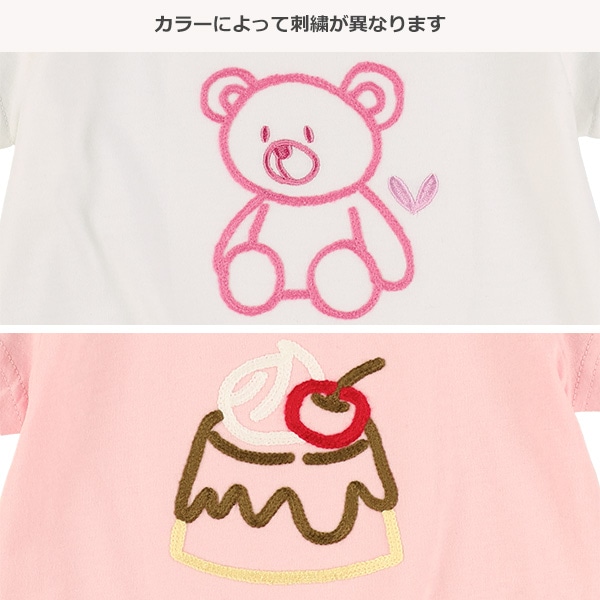 チェーンステッチ刺繍半袖Tシャツ