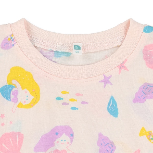 フルーツ・ドーナツ・人魚総柄肩おちビッグ半袖Tシャツ