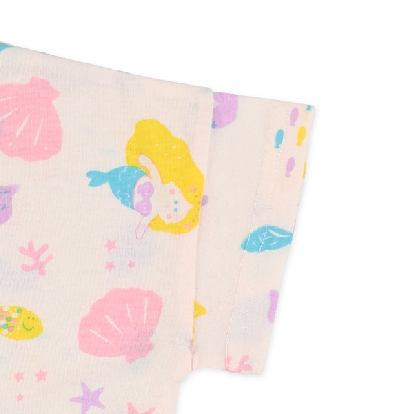 フルーツ・ドーナツ・人魚総柄肩おちビッグ半袖Tシャツ