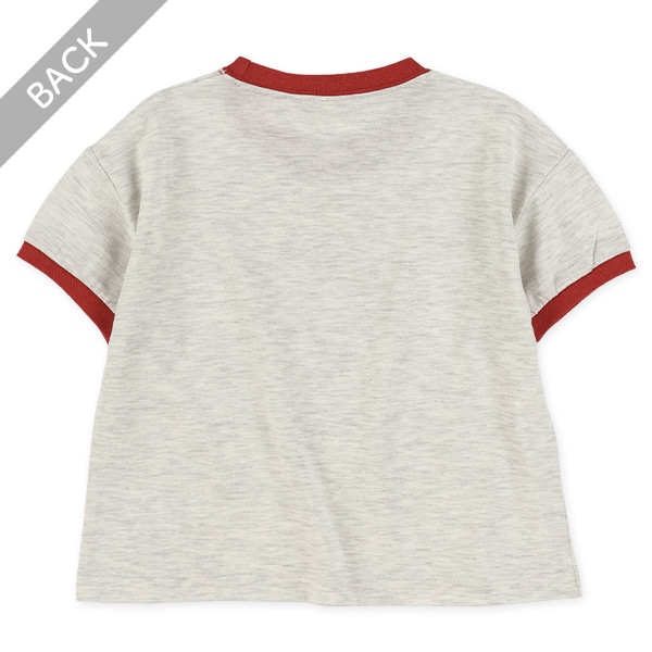 ねこ・いぬリンガー半袖Tシャツ