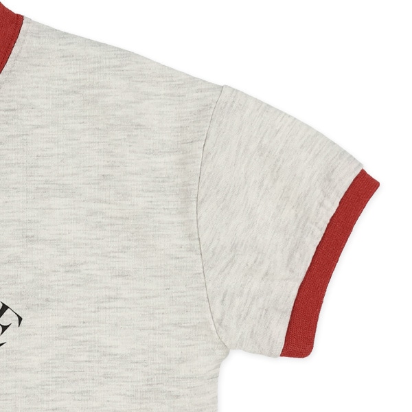 ねこ・いぬリンガー半袖Tシャツ