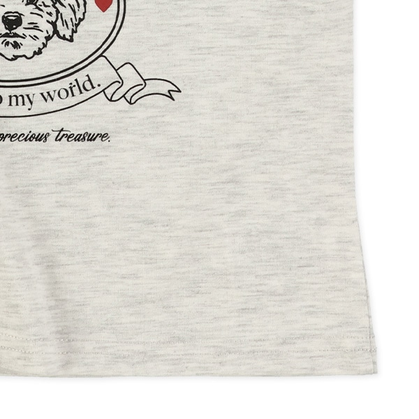 ねこ・いぬリンガー半袖Tシャツ