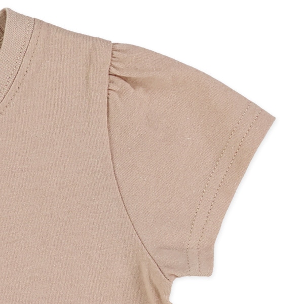 ワンポイント刺繍裾フリル半袖Tシャツ