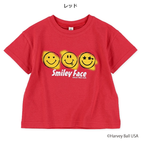 スマイリー胸プリント半袖Ｔシャツ