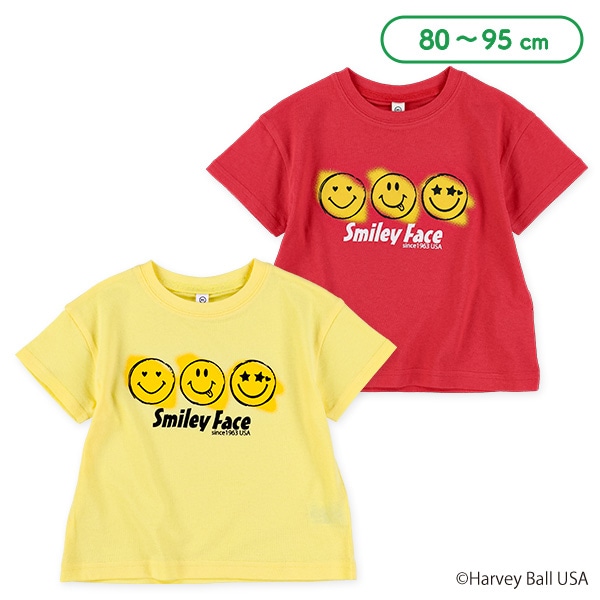 スマイリー胸プリント半袖Ｔシャツ