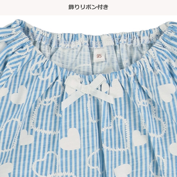 スラブ天竺リボンスモック半袖Tシャツ