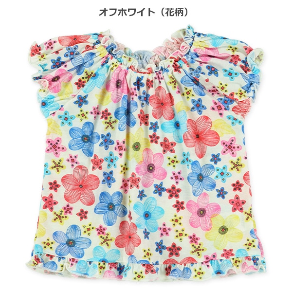 天竺総柄スモック半袖Tシャツ