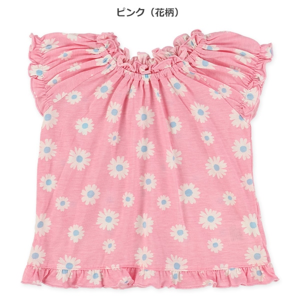 天竺総柄スモック半袖Tシャツ