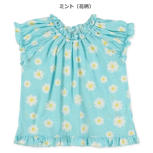 天竺総柄スモック半袖Tシャツ