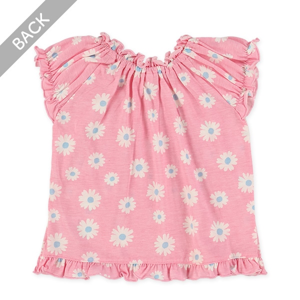 天竺総柄スモック半袖Tシャツ