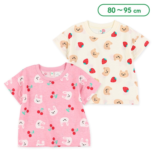 アニマルフルーツ総柄半袖Tシャツ