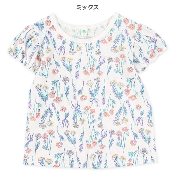 花総柄半袖Tシャツ