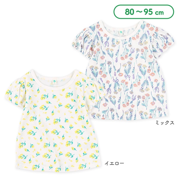 花総柄半袖Tシャツ