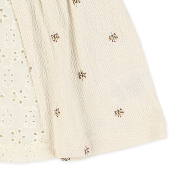 クレープニットレース切り替え半袖Tシャツ