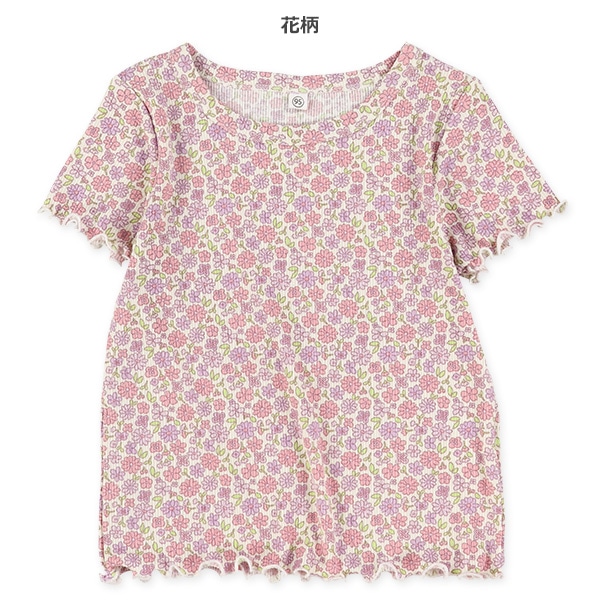 テレコ花柄・いちご柄半袖Tシャツ