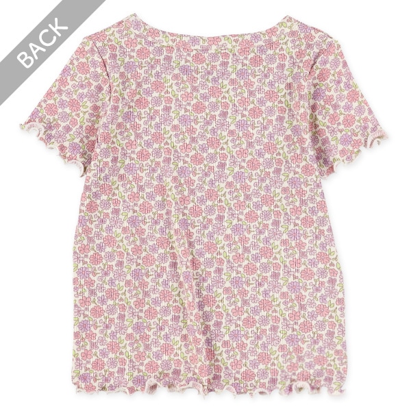 テレコ花柄・いちご柄半袖Tシャツ