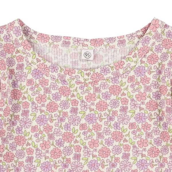 テレコ花柄・いちご柄半袖Tシャツ