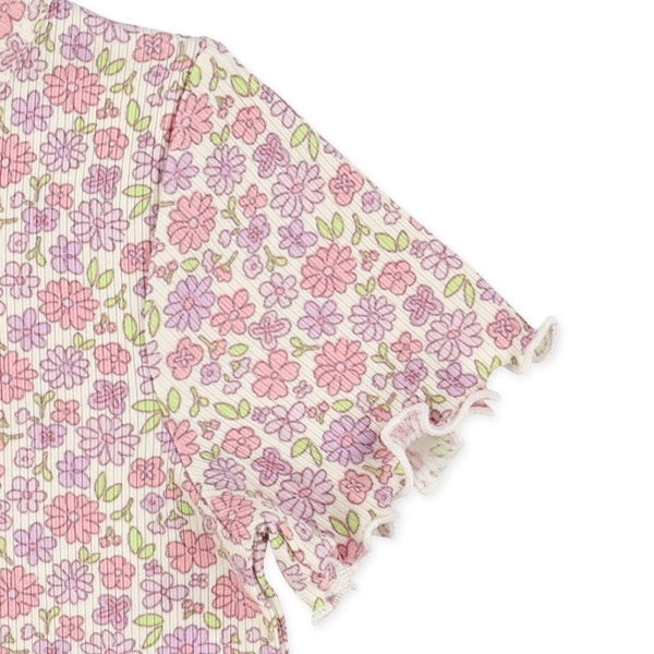 テレコ花柄・いちご柄半袖Tシャツ