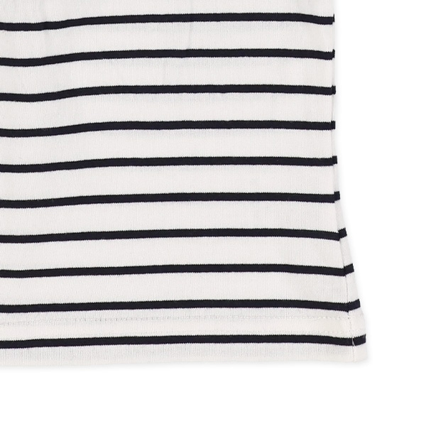 袖リボンボーダー半袖Tシャツ