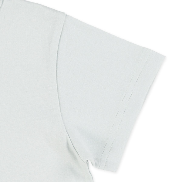 花束プリント飾りリボン付き半袖Tシャツ