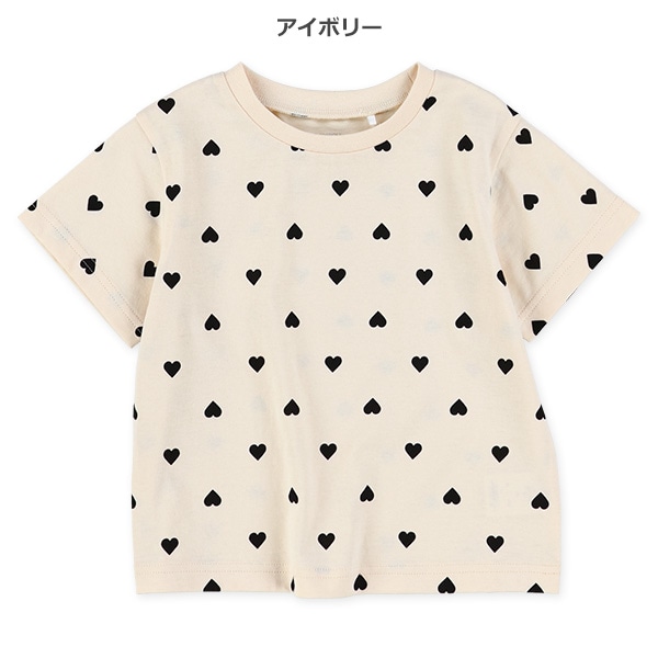 ハート総柄半袖Tシャツ
