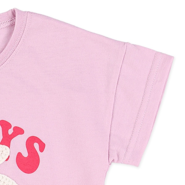 花編みモチーフドロップショルダー半袖Tシャツ