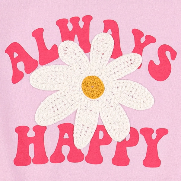 花編みモチーフドロップショルダー半袖Tシャツ