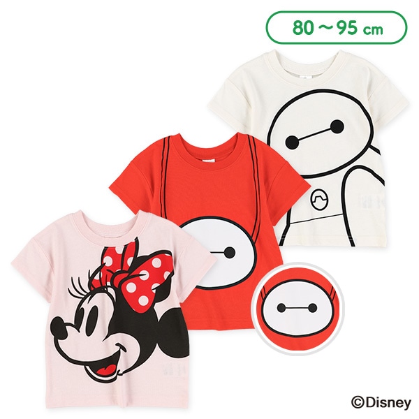 ビッグフェイス半袖Tシャツ（ベイマックス・ミニーマウス）