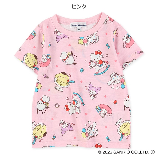 総柄半袖Tシャツ（ハローキティ・サンリオキャラクターズ）