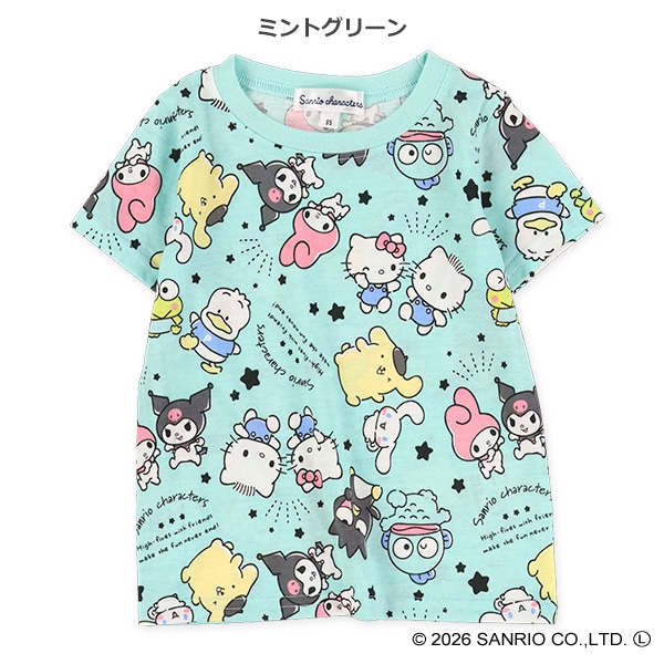 総柄半袖Tシャツ（ハローキティ・サンリオキャラクターズ）