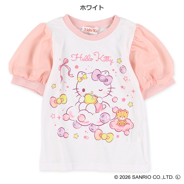 シフォンパフスリーブ半袖Tシャツ（ハローキティ）