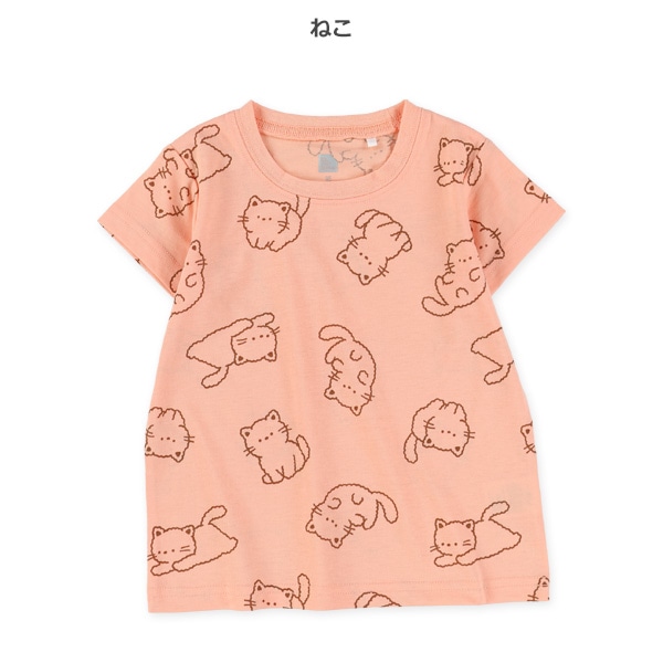 いぬ・ねこ総柄半袖Tシャツ