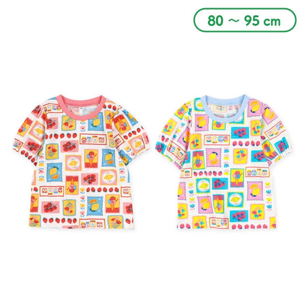 カラフルスイーツお花いちご総柄半袖Tシャツ
