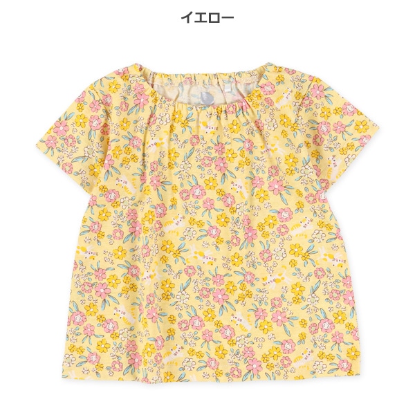 小花ねこ総柄半袖Tシャツ
