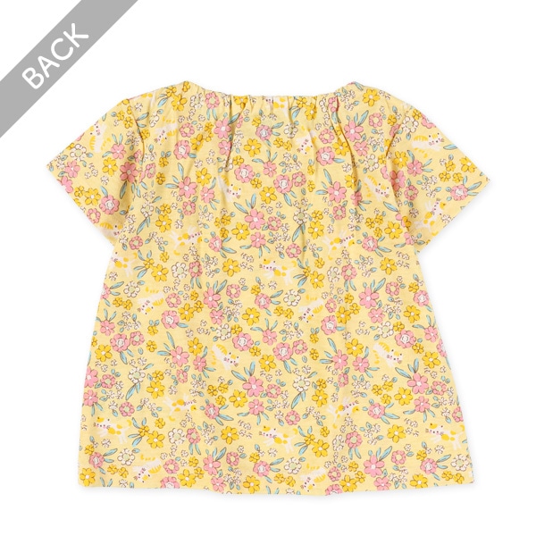 小花ねこ総柄半袖Tシャツ