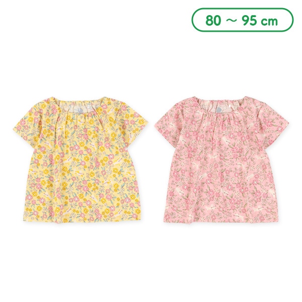 小花ねこ総柄半袖Tシャツ