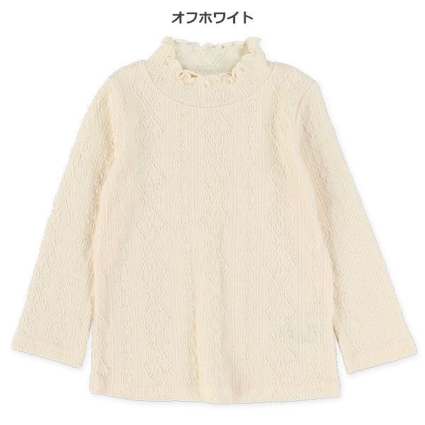 ジャガードハイネック長袖Tシャツ