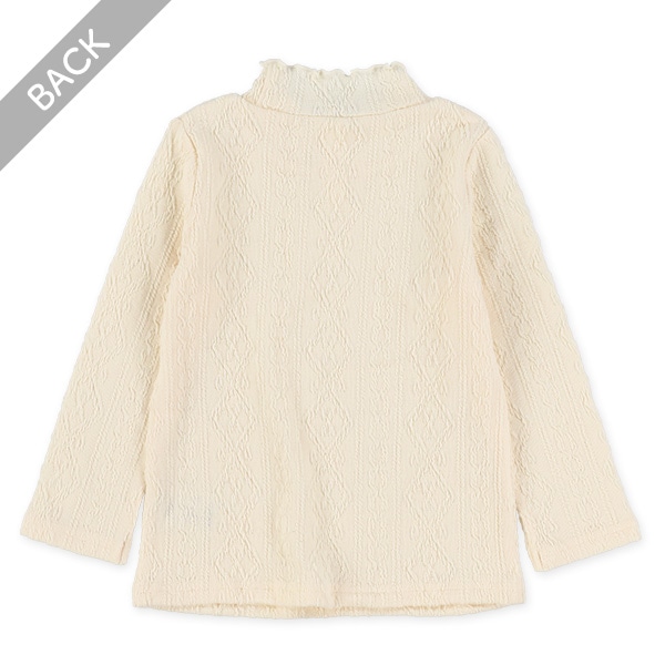 ジャガードハイネック長袖Tシャツ