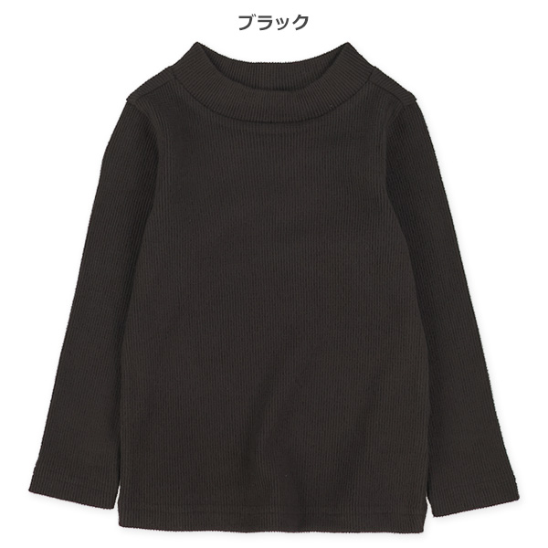 ワッフル起毛ハイネック長袖Tシャツ