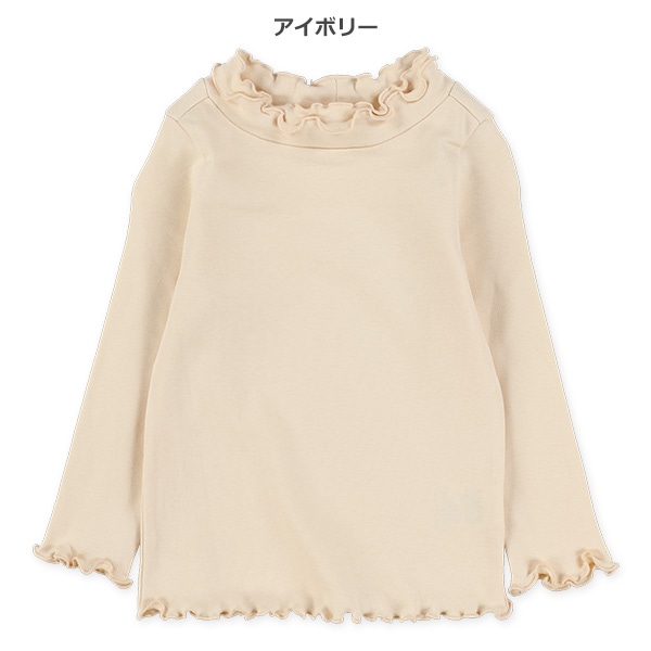 厚手スムースハイネック長袖Tシャツ