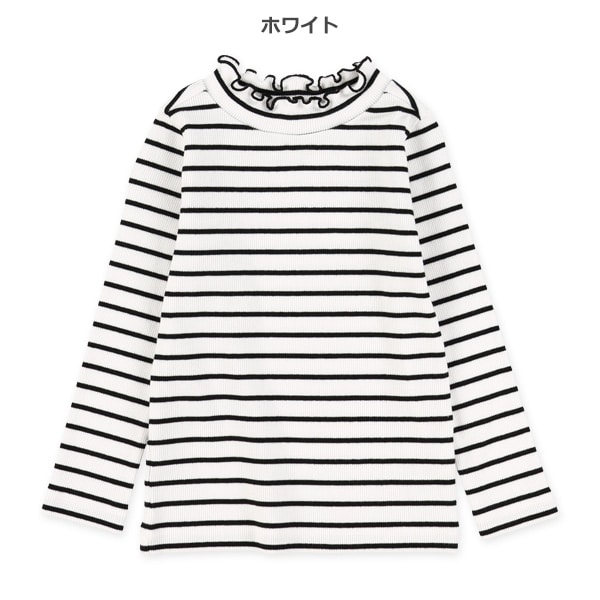 テレコボーダーハイネック長袖Tシャツ