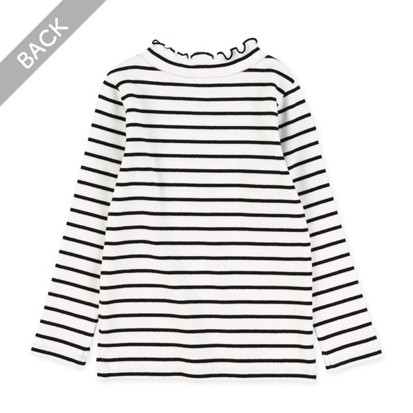 テレコボーダーハイネック長袖Tシャツ