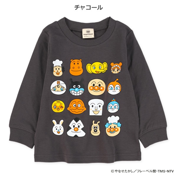 ミニ裏毛スエット長袖Tシャツ（アンパンマン）
