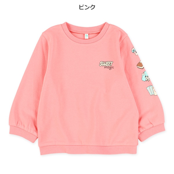 ミニ裏毛袖プリントトレーナー