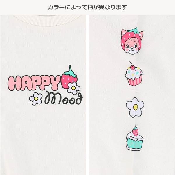 ミニ裏毛袖プリントトレーナー