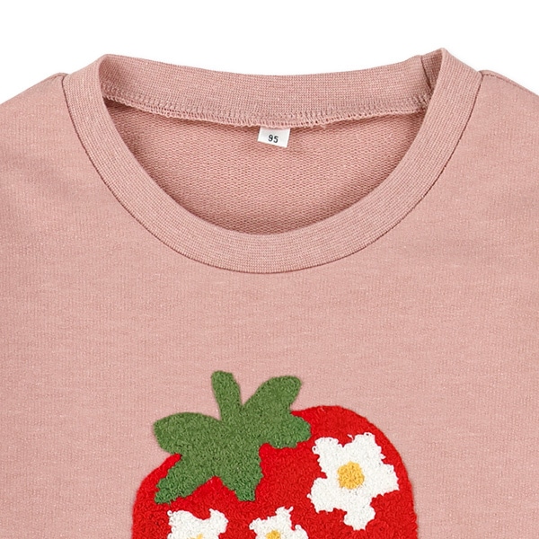 ミニ裏毛サガラ刺繍いちごトレーナー